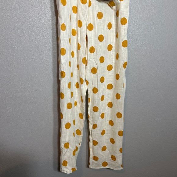 Monteau Los Angeles Polka Dot Jumpsuit Belted Sleeveless Linen Casual Size S - Picture 6 of 6